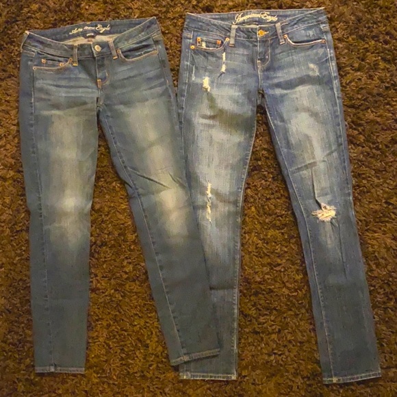 Two Pair Of American Eagle Jeans In Size 4 Regular - Picture 2 of 10